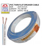 23/14X2C X 70M TWIN FLAT CABLE (WHITE/BLUE) [FAJAR]